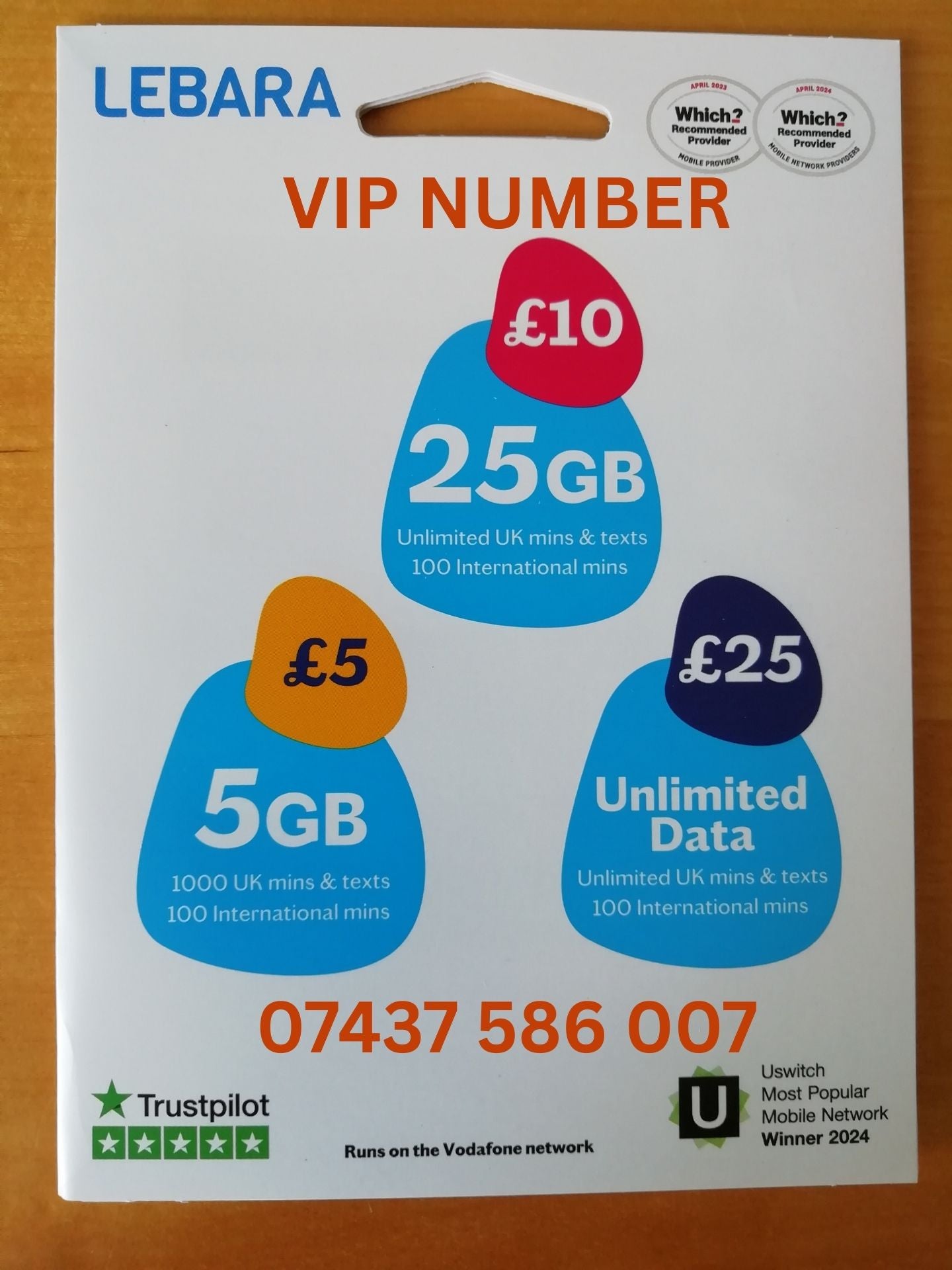 Lebara sim card with VIP Memorable Mobile Number 07437 586 007 JAMES BOND ASTON MARTIN with zero credit which once topped up can be ported to other providers
