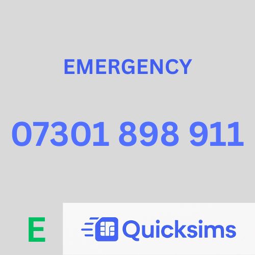EE sim card with VIP Memorable Mobile Number 07301 898 911 PORSCHE EMERGENCY with zero credit which once topped up can be ported to other providers