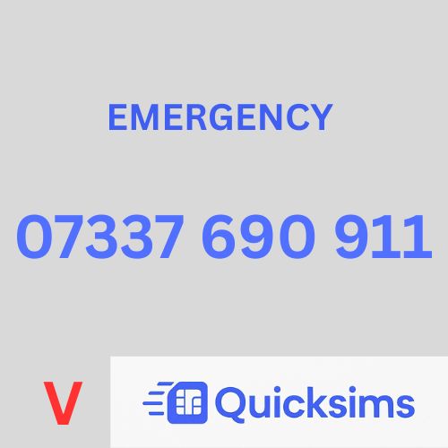 Vodafone sim card with VIP Memorable Mobile Number 07337 690 911 PORSCHE EMERGENCY with zero credit which once topped up can be ported to other providers