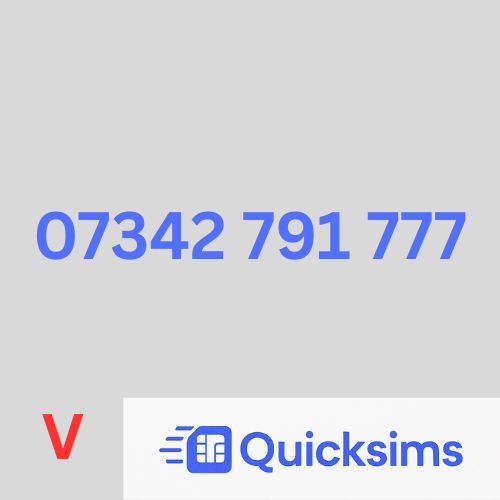 Vodafone sim card with VIP Memorable Mobile Number 07342 791 777 with zero credit which once topped up can be ported to other providers