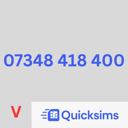 Vodafone sim card with VIP Memorable Mobile Number 
07348 418 400 with zero credit which once topped up can be ported to other providers