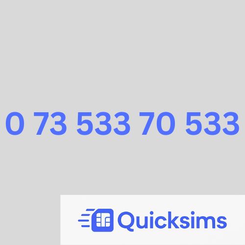Lebara sim card with VIP Memorable Mobile Number 0 73 533 70 533 with zero credit which once topped up can be ported to other providers