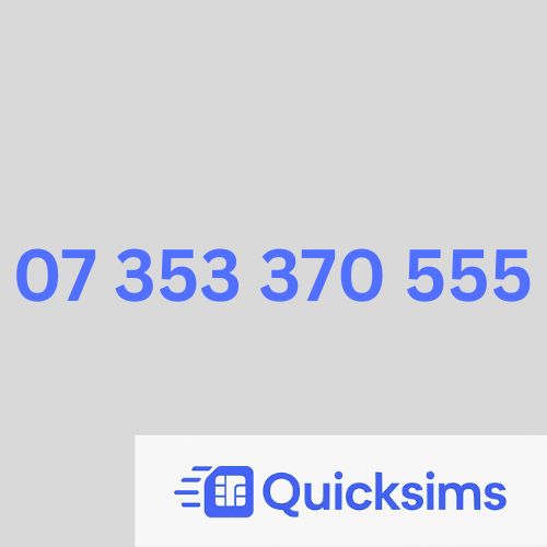 Lebara sim card with VIP Memorable Mobile Number 07 353 370 555 with zero credit which once topped up can be ported to other providers