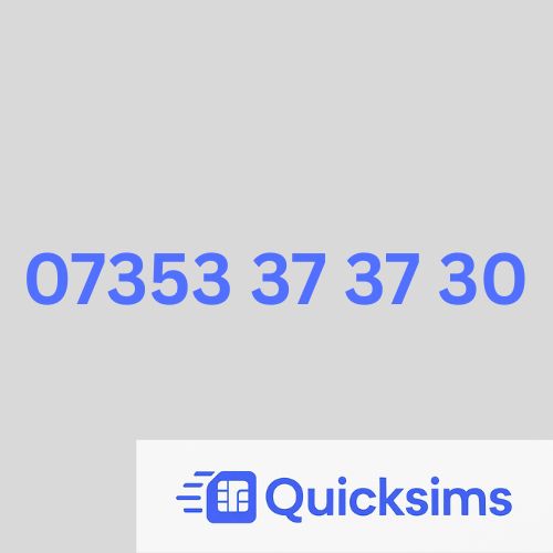 Lebara sim card with VIP Memorable Mobile Number 07353 37 37 30 with zero credit which once topped up can be ported to other providers