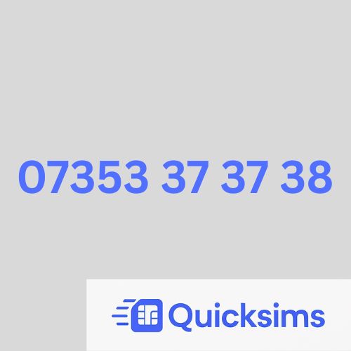 Lebara sim card with VIP Memorable Mobile Number 07353 37 37 38 with zero credit which once topped up can be ported to other providers
