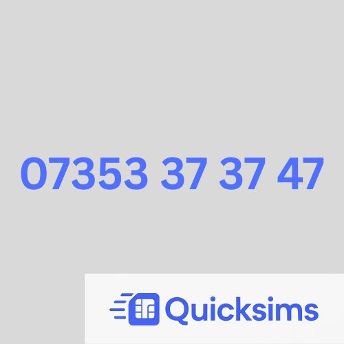 Lebara sim card with VIP Memorable Mobile Number 07353 37 37 47 with zero credit which once topped up can be ported to other providers