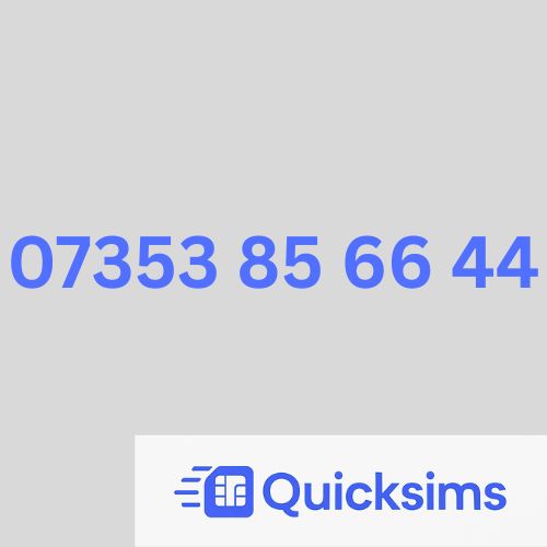Lebara sim card with VIP Memorable Mobile Number 07353 85 66 44 with zero credit which once topped up can be ported to other providers