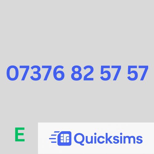 EE sim card with VIP Memorable Mobile Number 07376 82 57 57 with zero credit which once topped up can be ported to other providers