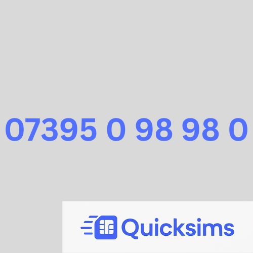 07395 0 98 98 0 VIP Gold Vanity Memorable Mobile Number PAYG TESCO ZERO CREDIT