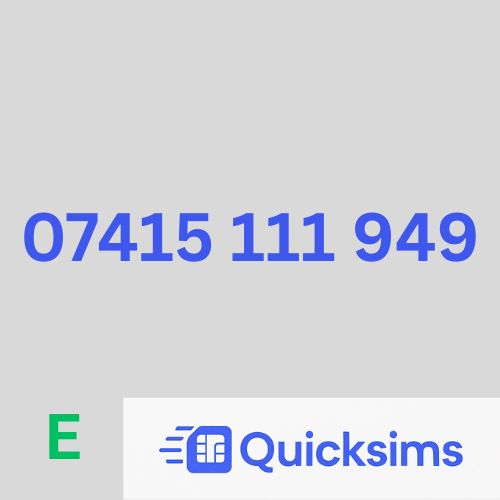 EE sim card with VIP Memorable EE sim card with VIP Memorable Mobile Number 07415 111 949 with zero credit which once topped up can be ported to other providers