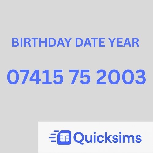 EE sim card with VIP Memorable Mobile Number 0741 575 2003 BIRTHDAY DATE YEAR with zero credit which once topped up can be ported to other providers