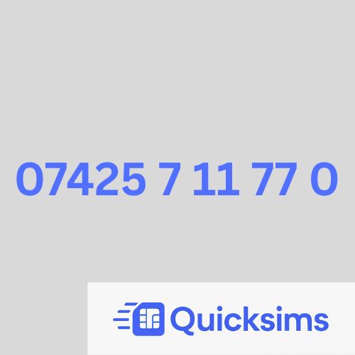 Vodafone sim card with VIP Memorable Mobile Number 07425 7 11 77 0 with zero credit which once topped up can be ported to other providers