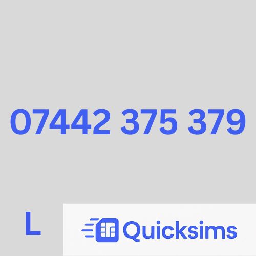 Lebara sim card with VIP Memorable Mobile Number 07442 375 379 with zero credit which once topped up can be ported to other providers