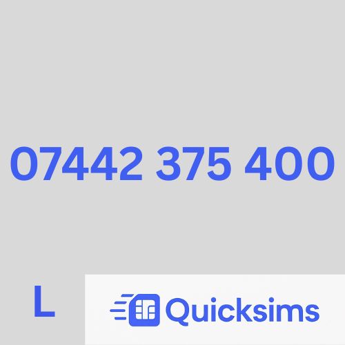 Lebara sim card with VIP Memorable Mobile Number 07442 375 400 with zero credit which once topped up can be ported to other providers