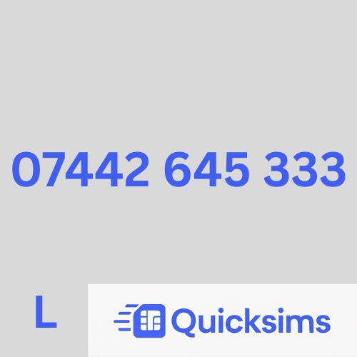 Lebara sim card with VIP Memorable Mobile Number 07442 645 333 with zero credit which once topped up can be ported to other providers
