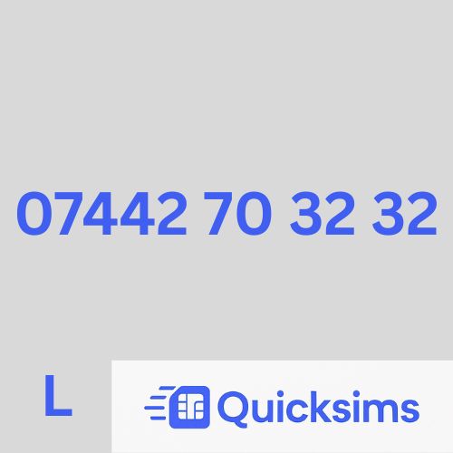 Lebara sim card with VIP Memorable Mobile Number 07442 70 32 32 with zero credit which once topped up can be ported to other providers
