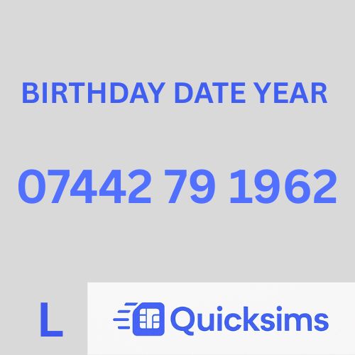 Lebara sim card with VIP Memorable Mobile Number 07442 79 1962 BIRTHDAY DATE YEAR with zero credit which once topped up can be ported to other providers