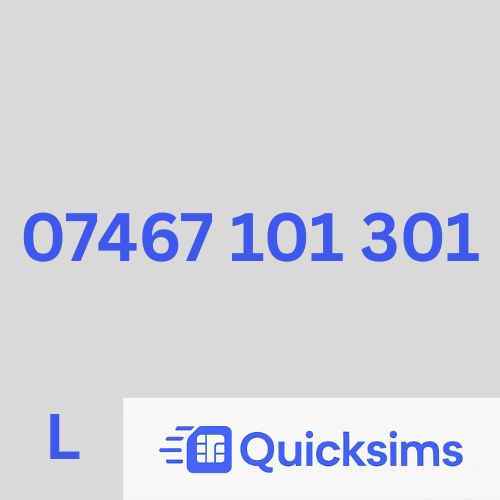 Lebara sim card with VIP Memorable Mobile Number 07467 101 301 with zero credit which once topped up can be ported to other providers