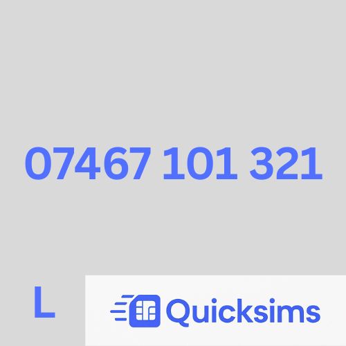 Lebara sim card with VIP Memorable Mobile Number 07467 101 321 with zero credit which once topped up can be ported to other providers