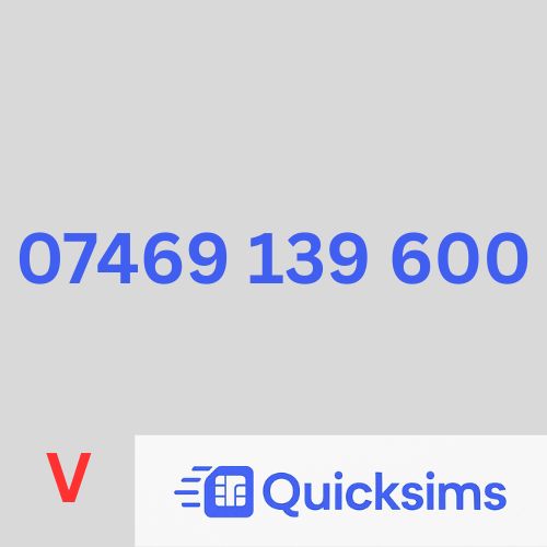 Vodafone sim card with VIP Memorable Mobile Number 07469 139 600 with zero credit which once topped up can be ported to other providers