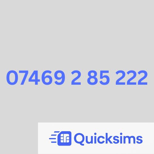 Lebara sim card with VIP Memorable Mobile Number 07469 2 85 222 with zero credit which once topped up can be ported to other providers