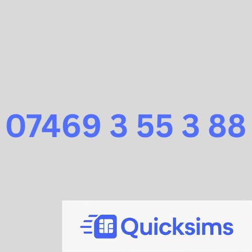 Vodafone sim card with VIP Memorable Mobile Number 07469 3 55 3 88 with zero credit which once topped up can be ported to other providers