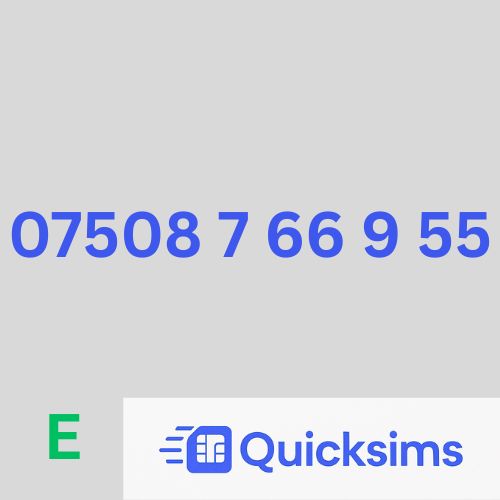 EE sim card with VIP Memorable Mobile Number 07508 7 66 0 11 with zero credit which once topped up can be ported to other providers
