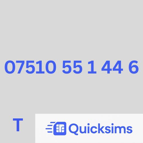 Tesco sim card with VIP Memorable Mobile Number 07510 55 1 44 6 with zero credit which once topped up can be ported to other providers