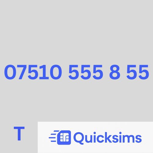 07510 555 8 55 Easy Memorable Gold VIP Number Sim Card UK Pay As You Go Tesco Mobile ZERO CREDIT Quicksims