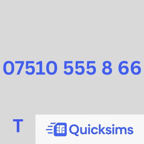 Tesco sim card with VIP Memorable Mobile Number 07510 555 8 66 with zero credit which once topped up can be ported to other providers