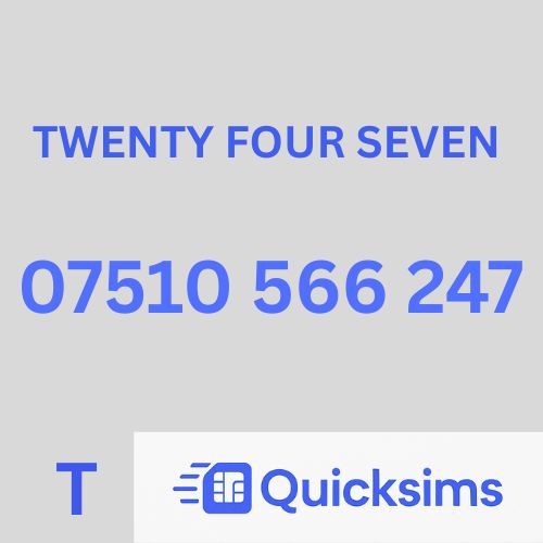 Tesco sim card with VIP Memorable Mobile Number 07510 566 247 TWENTY FOUR SEVEN 24-7 with zero credit which once topped up can be ported to other providers