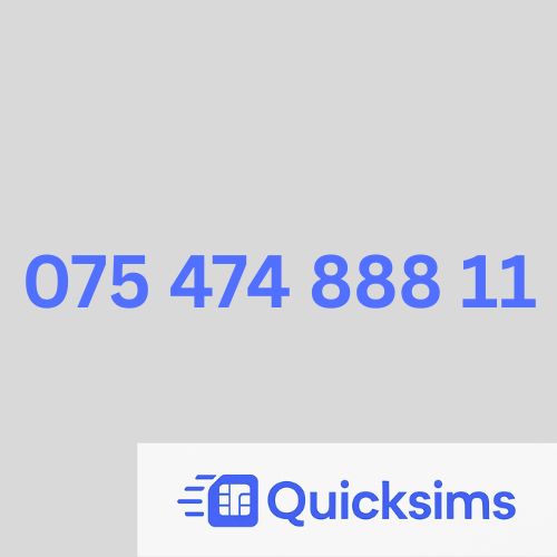 O2 sim card with VIP Memorable Mobile Number 075 474 888 11 with zero credit which once topped up can be ported to other providers