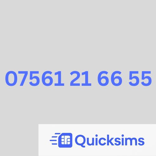 O2 sim card with VIP Memorable Mobile Number 07561 21 66 55 with zero credit which once topped up can be ported to other providers