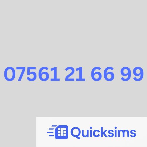 O2 sim card with VIP Memorable Mobile Number 07561 21 66 99 with zero credit which once topped up can be ported to other providers
