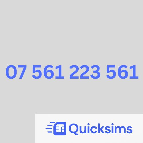 07 561 223 561 Easy Memorable Gold VIP Number Sim Card UK Pay As You Go O2 Mobile ZERO CREDIT Quicksims