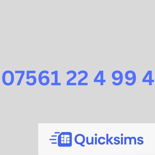 O2 sim card with VIP Memorable Mobile Number 07561 22 4 99 4 with zero credit which once topped up can be ported to other providers