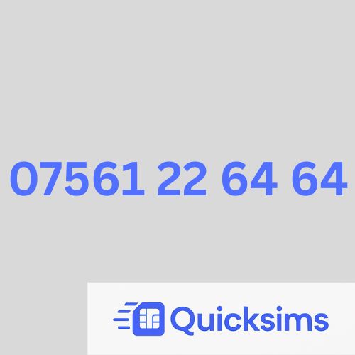 O2 sim card with VIP Memorable Mobile Number 07561 22 64 64 with zero credit which once topped up can be ported to other providers
