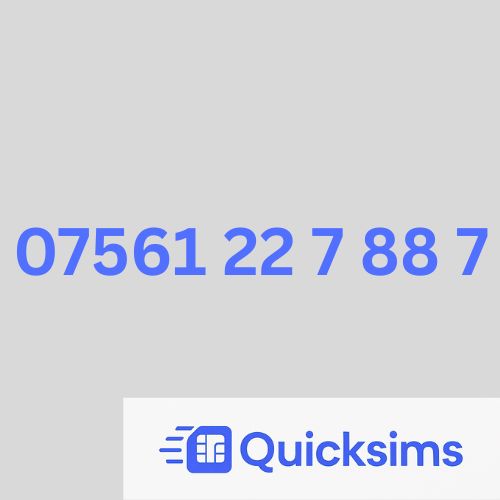 O2 sim card with VIP Memorable Mobile Number 07561 22 7 88 7 with zero credit which once topped up can be ported to other providers