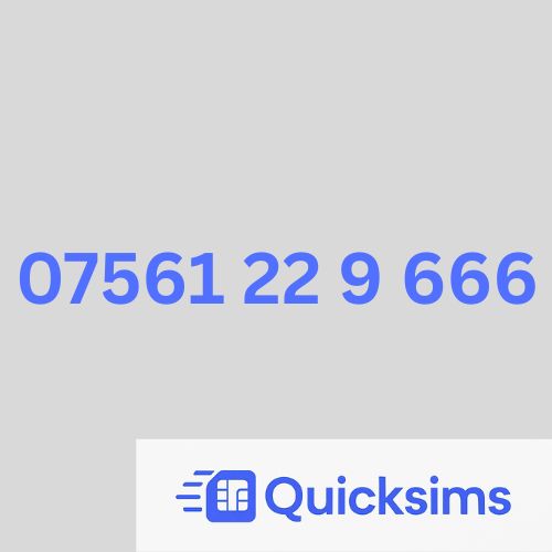 O2 sim card with VIP Memorable Mobile Number 07561 22 9 666 with zero credit which once topped up can be ported to other providers