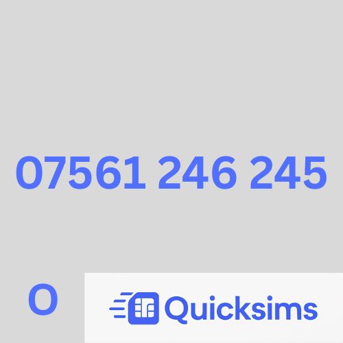 O2 sim card with VIP Memorable Mobile Number 07561 246 245 with zero credit which once topped up can be ported to other providers