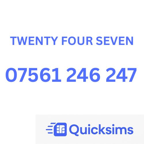 O2 sim card with VIP Memorable Mobile Number 07561 246 247 TWENTY FOUR SEVEN 24-7 with zero credit which once topped up can be ported to other providers