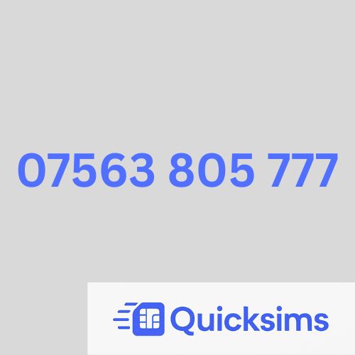 O2 sim card with VIP Memorable Mobile Number 07563 805 777 with zero credit which once topped up can be ported to other providers