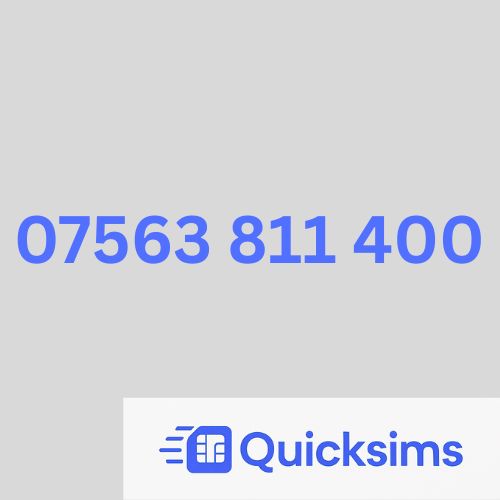O2 sim card with VIP Memorable Mobile Number 07563 811 400 with zero credit which once topped up can be ported to other providers