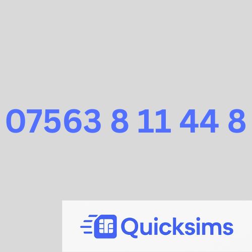 O2 sim card with VIP Memorable Mobile Number 07563 8 11 44 8 with zero credit which once topped up can be ported to other providers