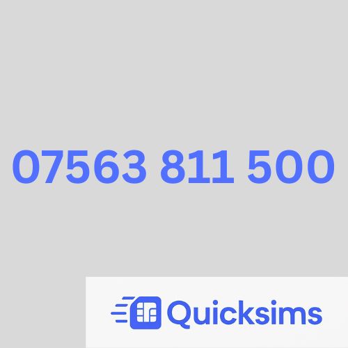 O2 sim card with VIP Memorable Mobile Number 07563 811 500 with zero credit which once topped up can be ported to other providers