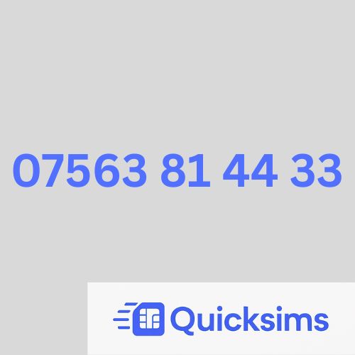 O2 sim card with VIP Memorable Mobile Number 07563 81 44 33 with zero credit which once topped up can be ported to other providers