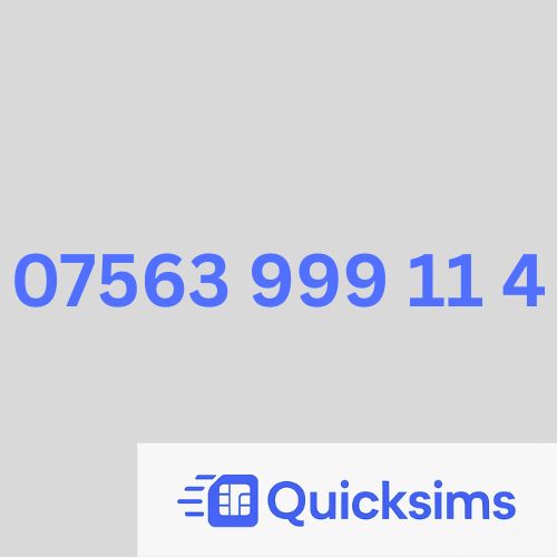 O2 sim card with VIP Memorable Mobile Number 07563 999 11 4 with zero credit which once topped up can be ported to other providers