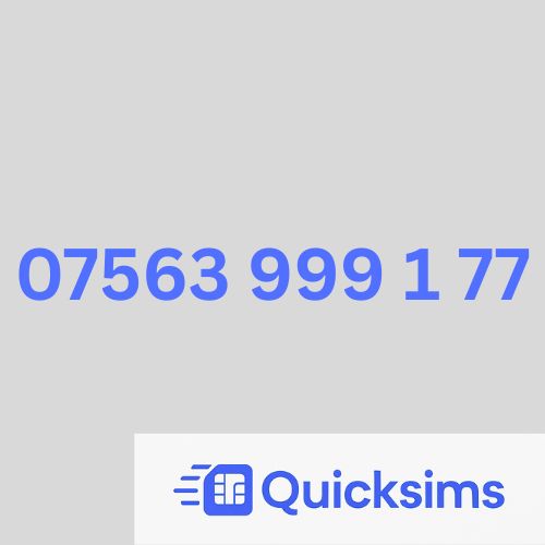 O2 sim card with VIP Memorable Mobile Number 07563 999 1 77 with zero credit which once topped up can be ported to other providers