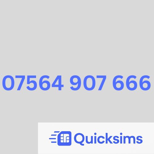 O2 sim card with VIP Memorable Mobile Number 07564 907 666 with zero credit which once topped up can be ported to other providers
