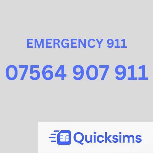 O2 sim card with VIP Memorable Mobile Number 07564 907 911 PORSCHE EMERGENCY with zero credit which once topped up can be ported to other providers